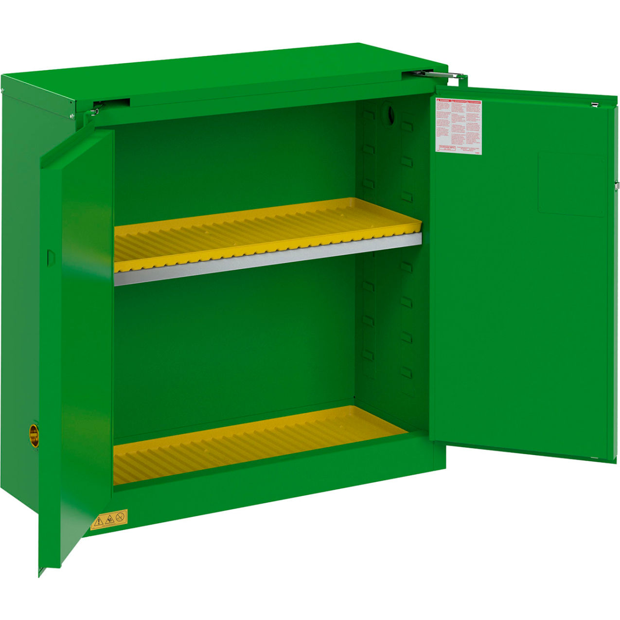 Pesticide Storage Cabinet, Self Close, 30 Gallon Capacity, 43-5/16" W x 18-3/16" D x 45-3/8" H