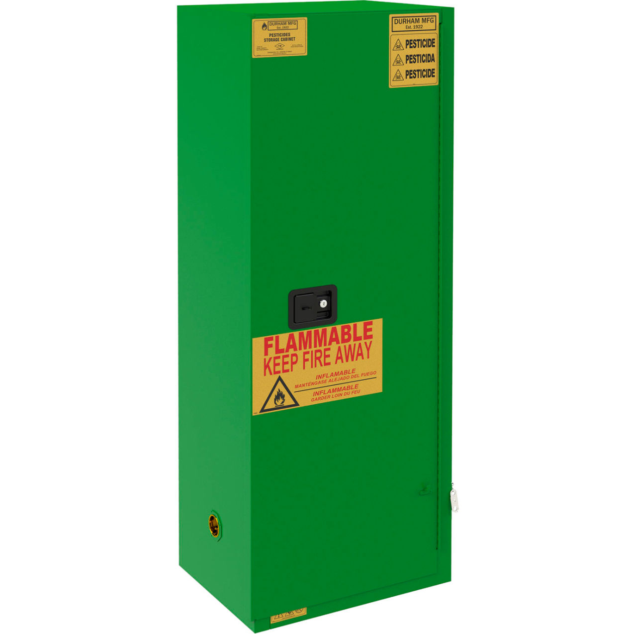 Pesticide Storage Cabinet, Self Close, 24 Gallon Capacity, 23-1/4"W x 18-1/16"D x 65-1/16"H