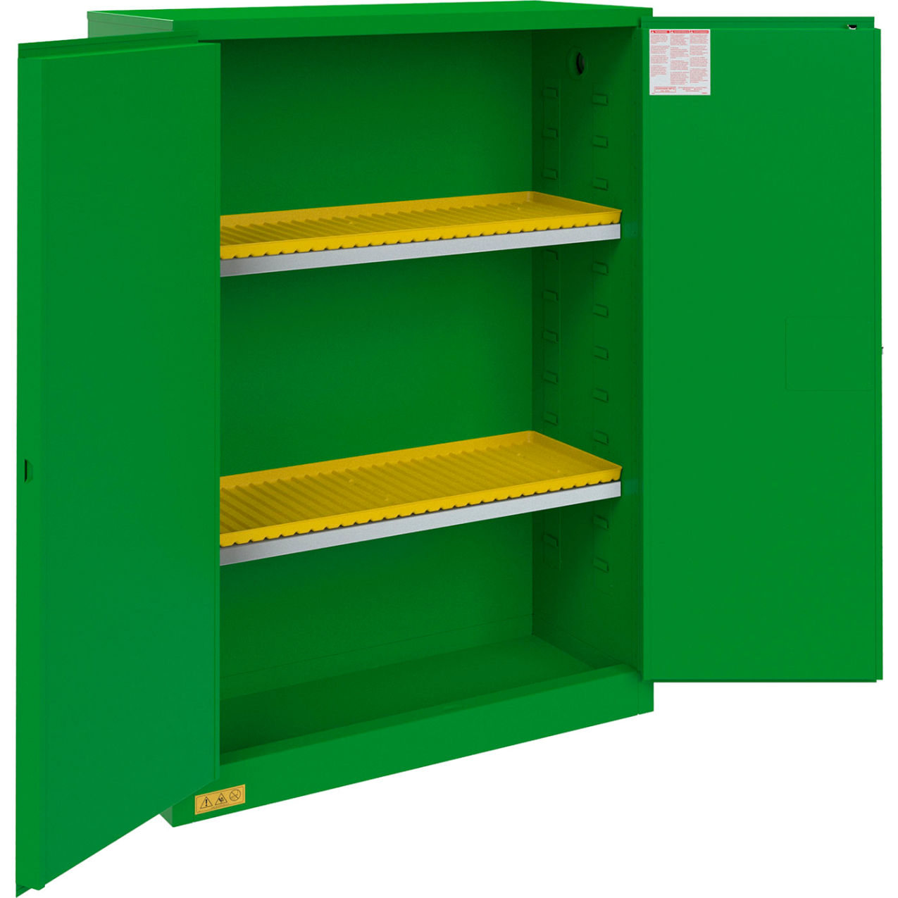 Pesticide Storage Cabinet, Manual Close, 45 Gal. Cap., 43-3/16"W x 18-3/16"D x 65-1/8"H
