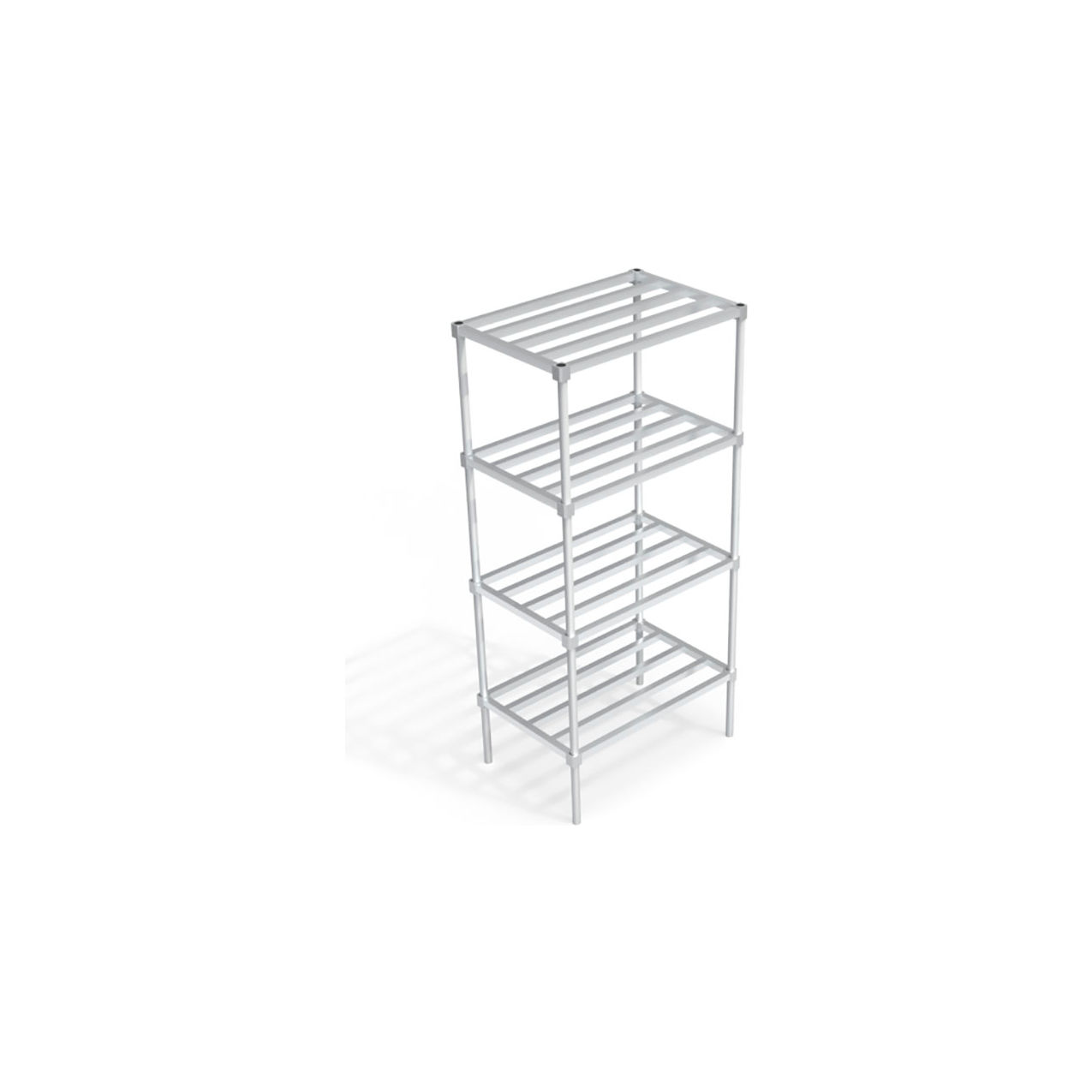 Adjustable Aluminum Shelving Unit, 4 Shelves, 36"W x 24"D x 76"H