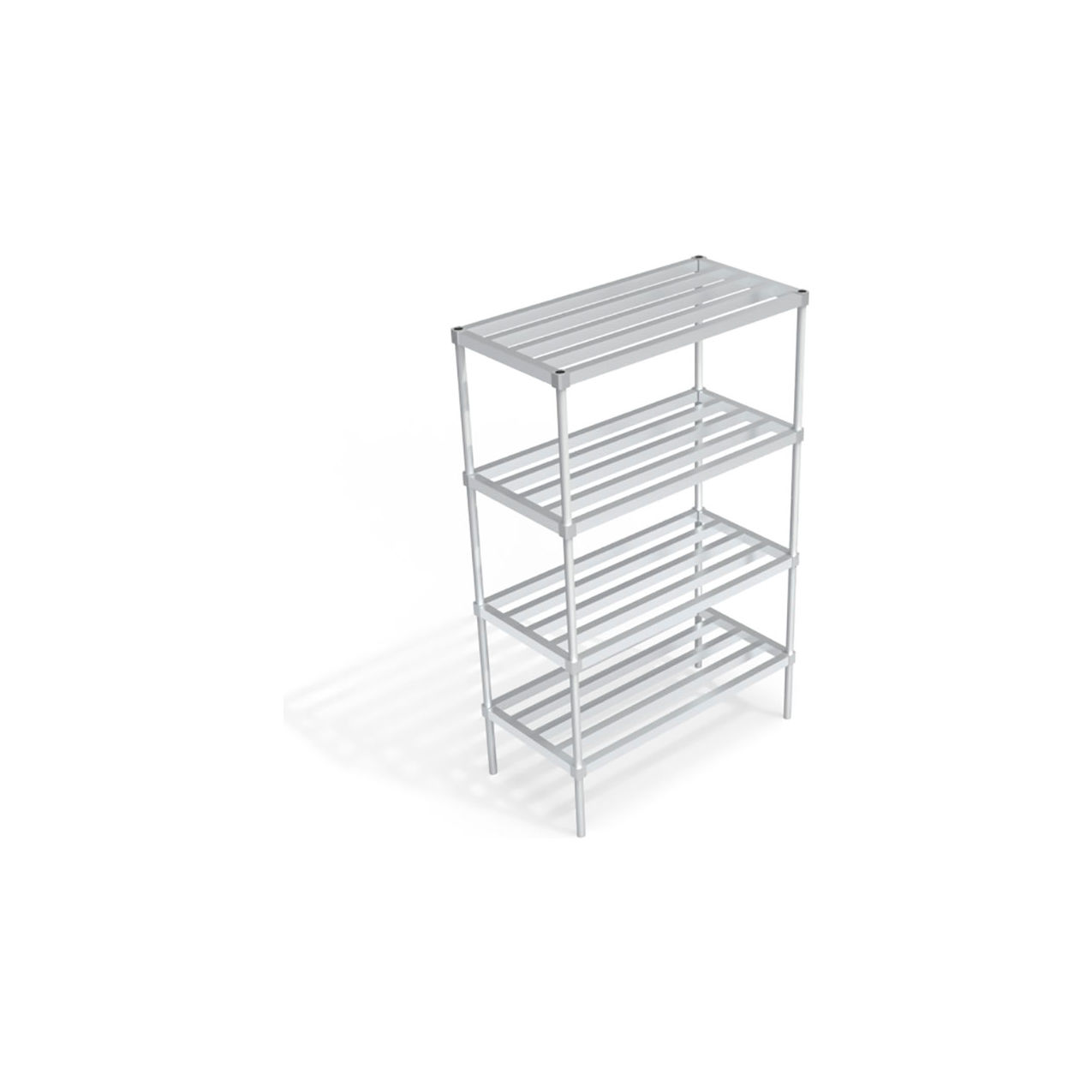 Adjustable Aluminum Shelving Unit, 4 Shelves, 48"W x 24"D x 76"H