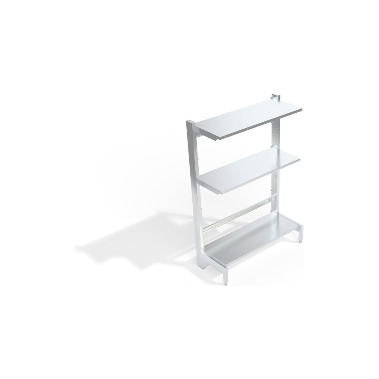 Solid Reinforced Cantilever Aluminum Shelving Unit, 3 Shelves, 50-3/4"W x 21"D x 72-1/4"H
