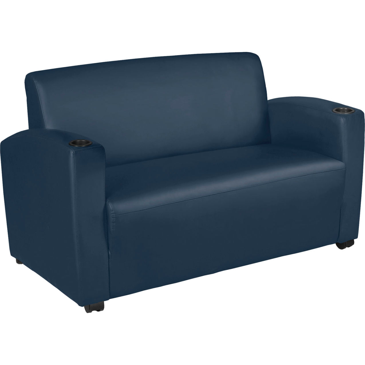 Tablet Arm Loveseat, 56"W x 29"D x 33"H, Navy Blue