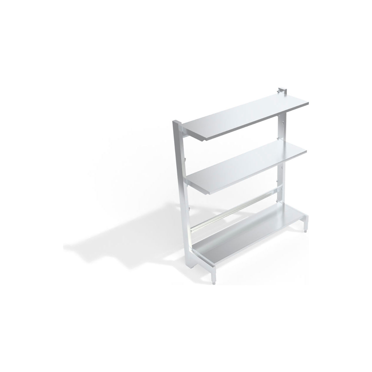 Solid Reinforced Cantilever Aluminum Shelving Unit, 3 Shelves, 62-3/4"W x 21"D x 72-1/4"H