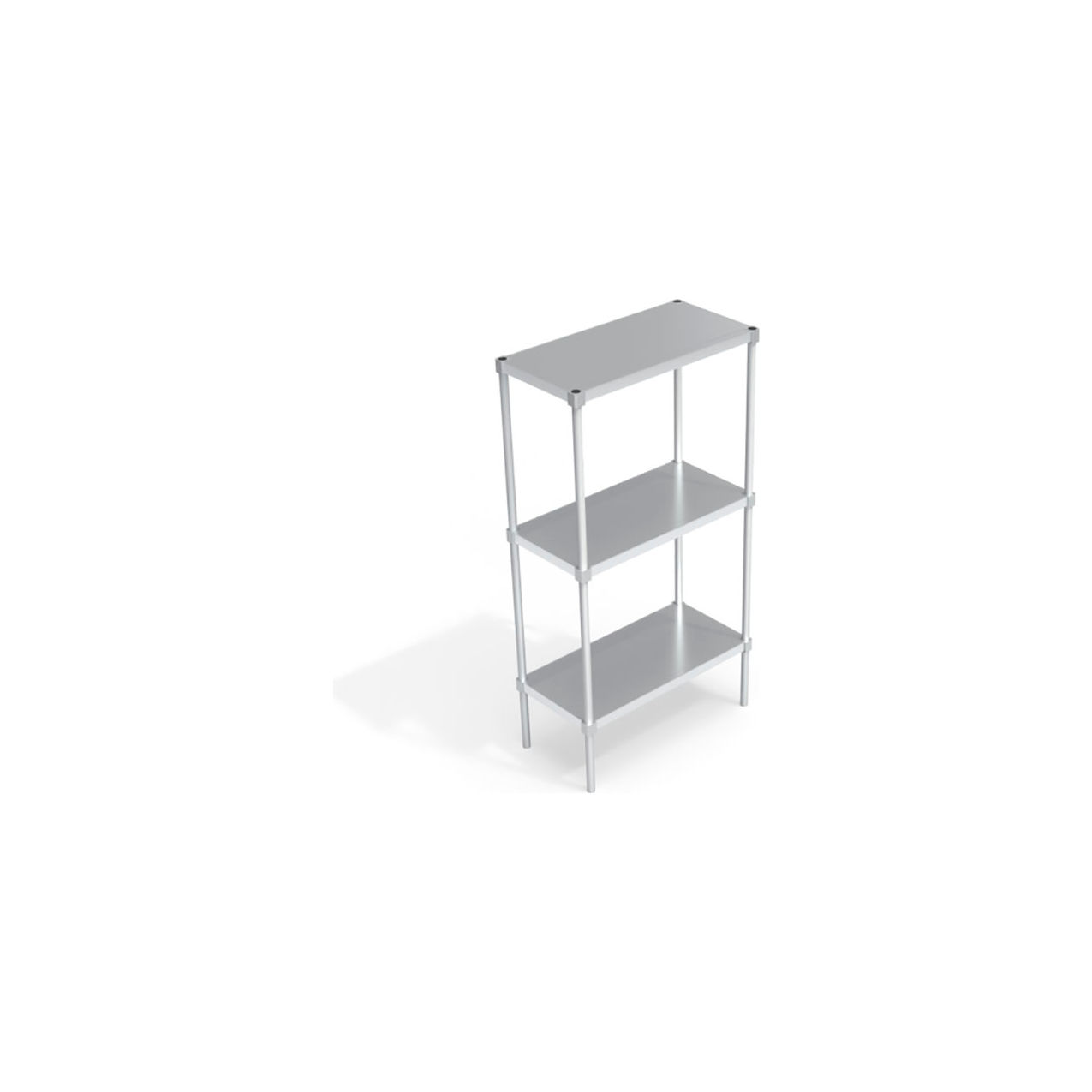 Standard Solid Adjustable Aluminum Shelving Unit, 3 Shelves, 42"W x 18"D x 68"H