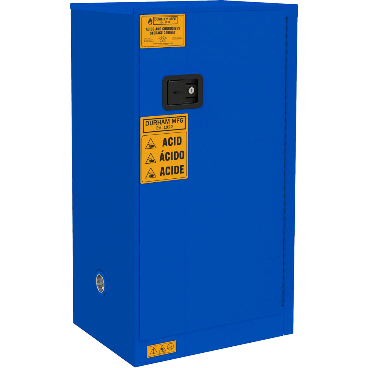 Corrosive Storage Cabinet, Manual Close, 16 Gallon Capacity, 23"W x 18"D x 44"H