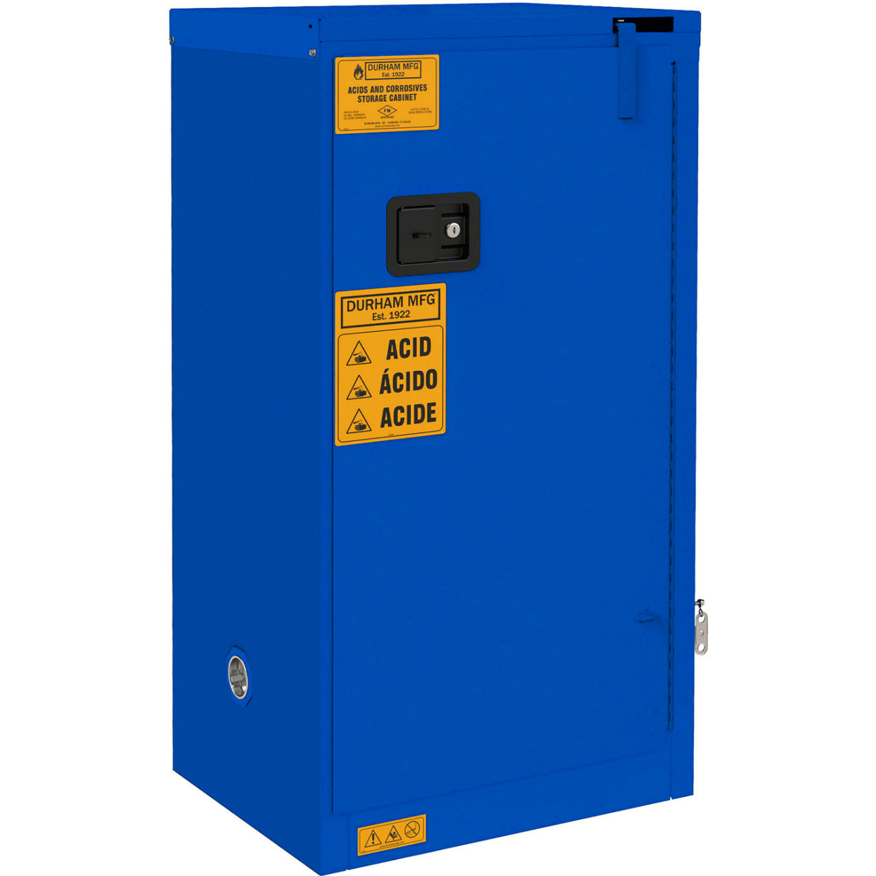 Corrosive Storage Cabinet, Self Close, 16 Gallon Capacity, 23"W x 18"D x 45-3/8"H