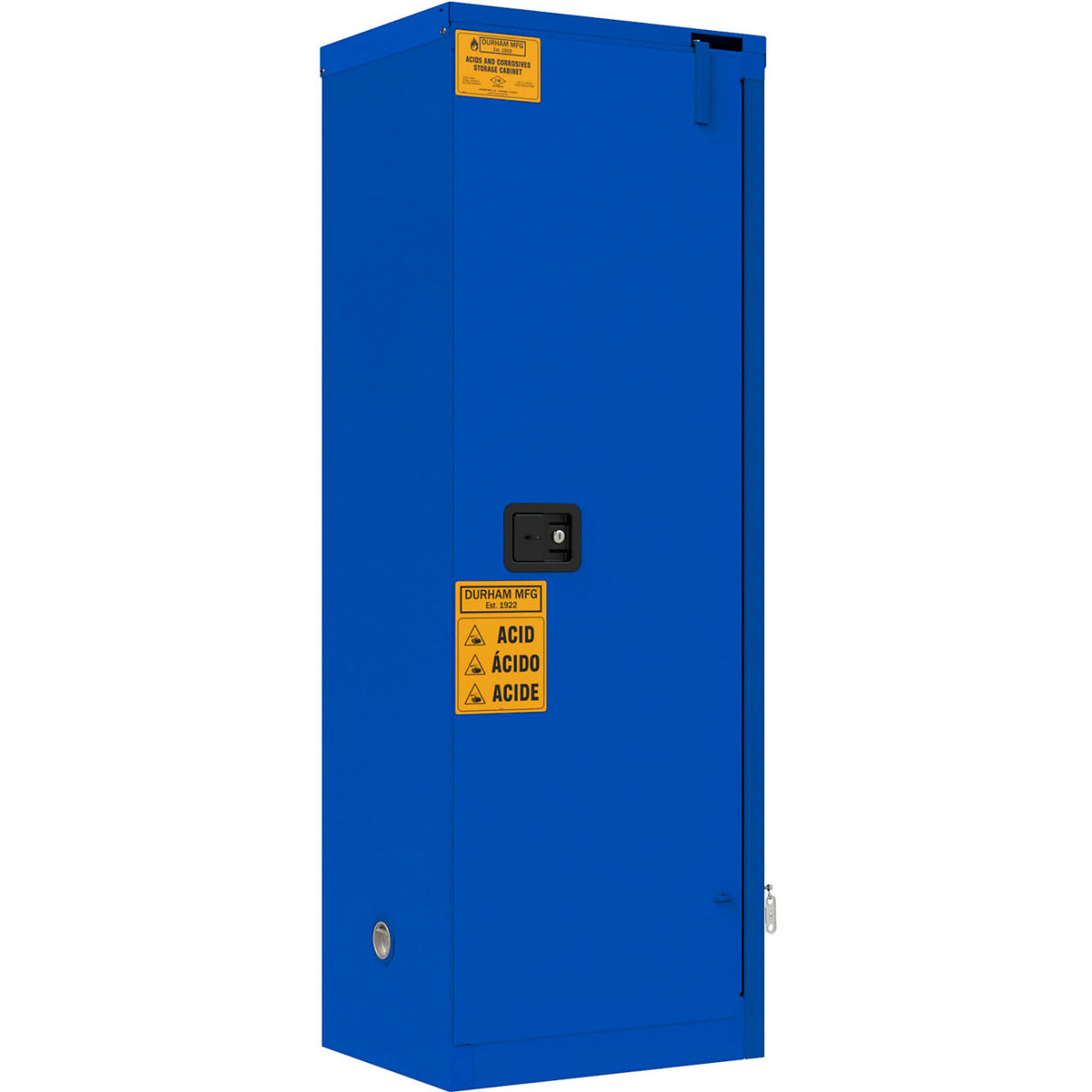 Corrosive Storage Cabinet Self Close, 22 Gal Cap., 23-5/16"W x 18-1/8"D x 66-3/8"H