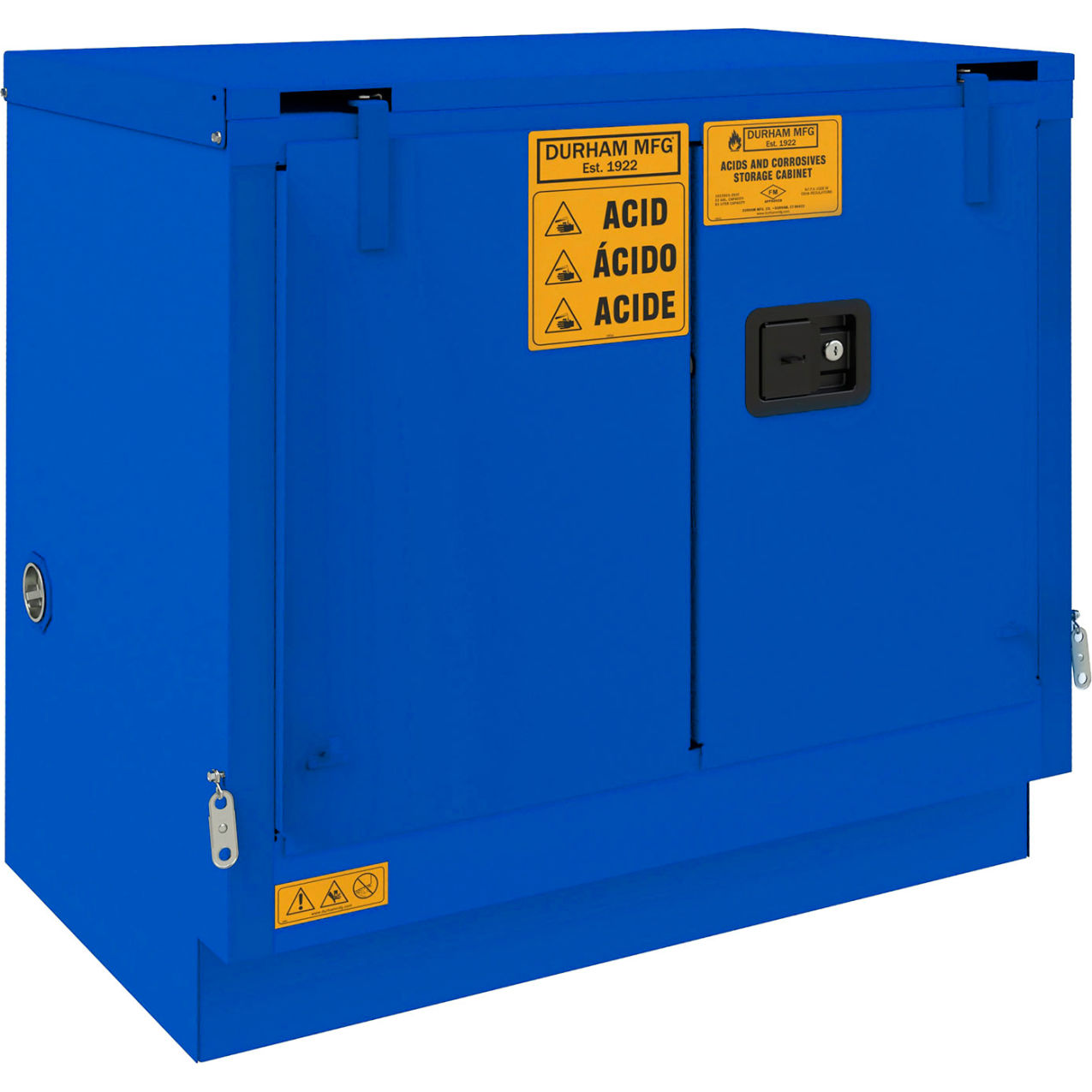 Corrosive Storage Cabinet, Self Close, 22 Gallon Capacity, 35"W x 22"D x 35"H