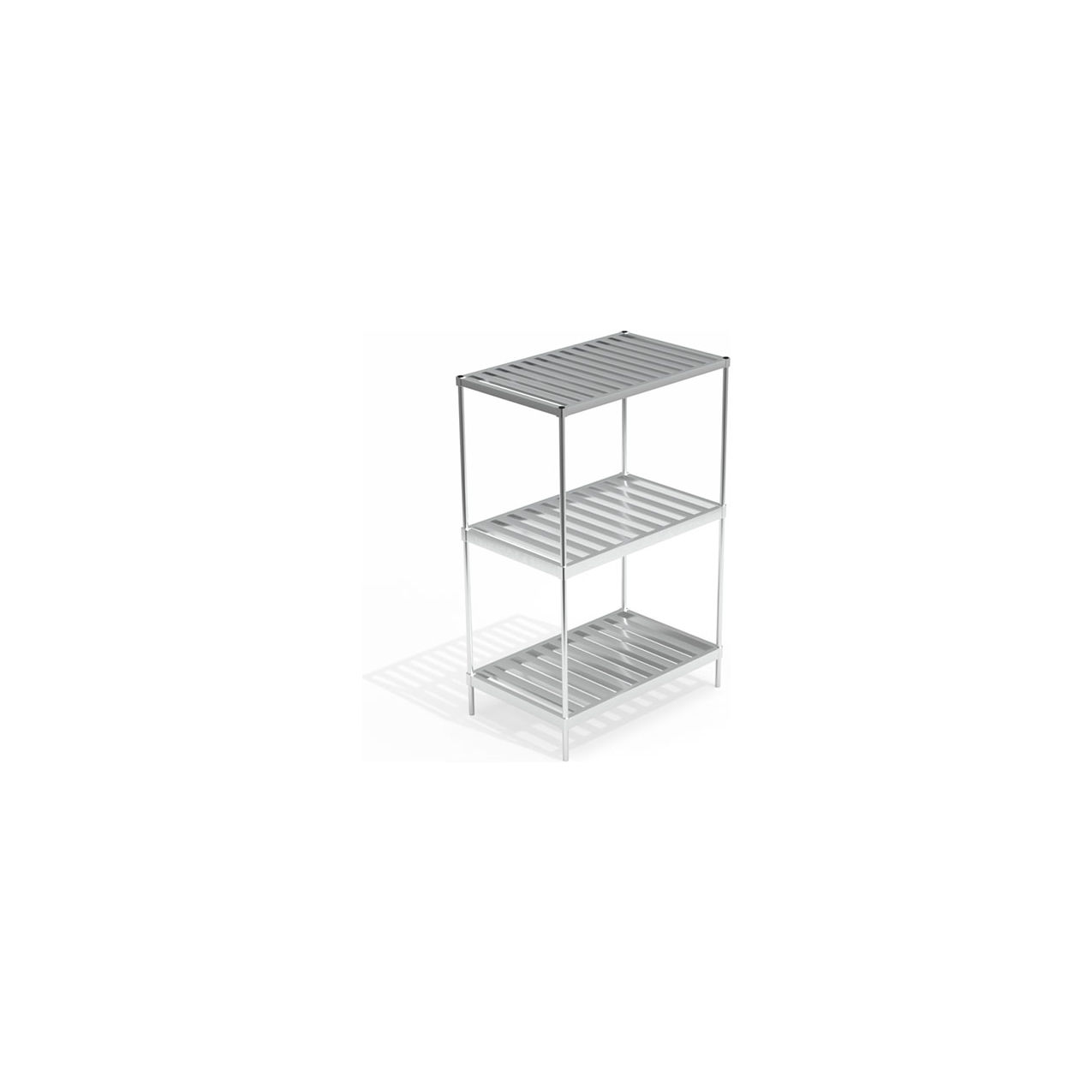 New Age 3 Shelf, Keg Stacker Shelving Unit Kit, Double Deep Starter - 54"W x 34"D x 84"H