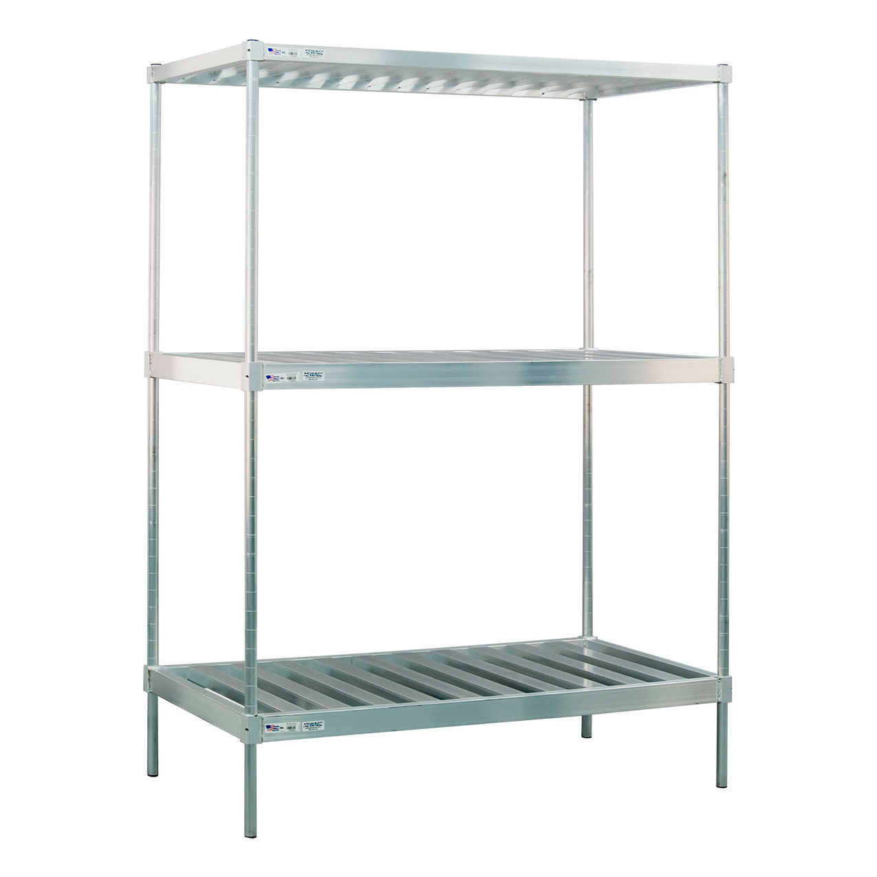 New Age 3 Shelf, Keg Stacker Shelving Unit Kit, Double Deep, Starter, 60"W x 34"D x 84"H