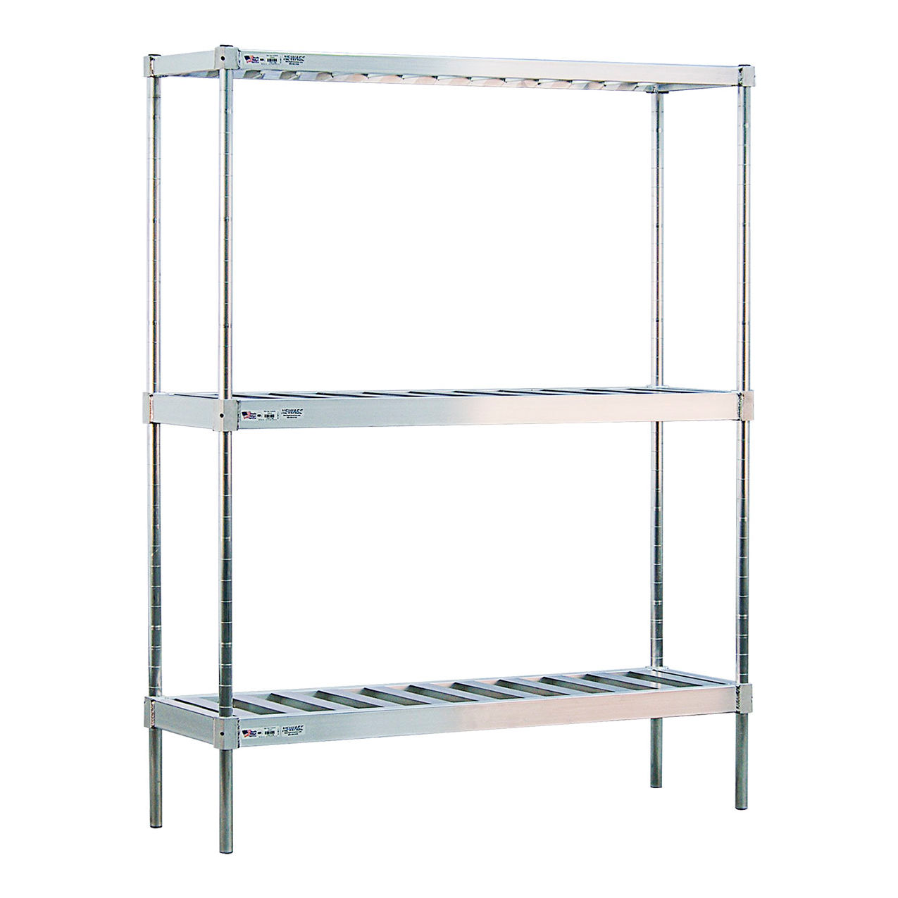 3 Shelf, Keg Stacker Shelving Unit Kit, Single Deep, Starter, 80"W x 18"D x 76"H