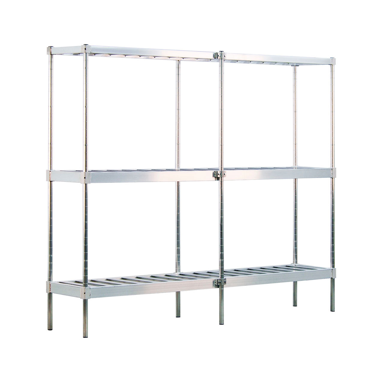 3 Shelf, Keg Stacker Shelving Unit Kit, Single Deep, Starter, 93"W x 20-3/4"D x 76"H