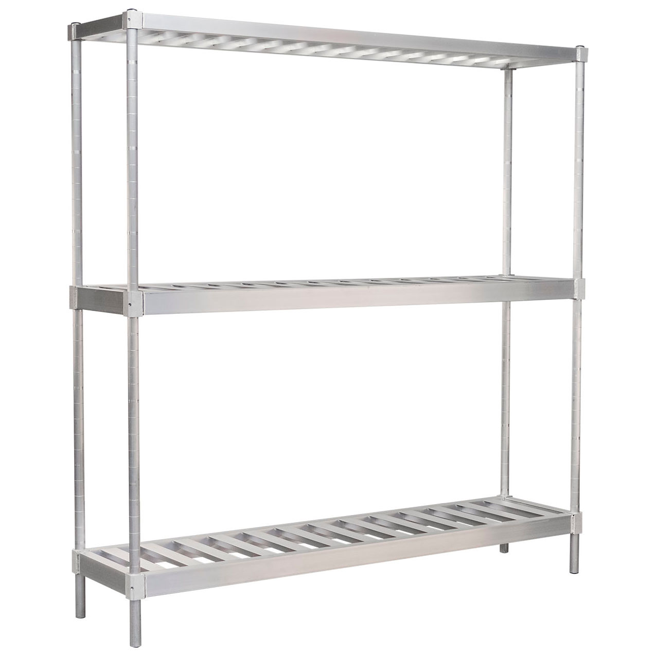 New Age 3 Shelf, Keg Stacker Shelving Unit Kit, Single Deep, Starter, 72"W x 18"D x 76"H