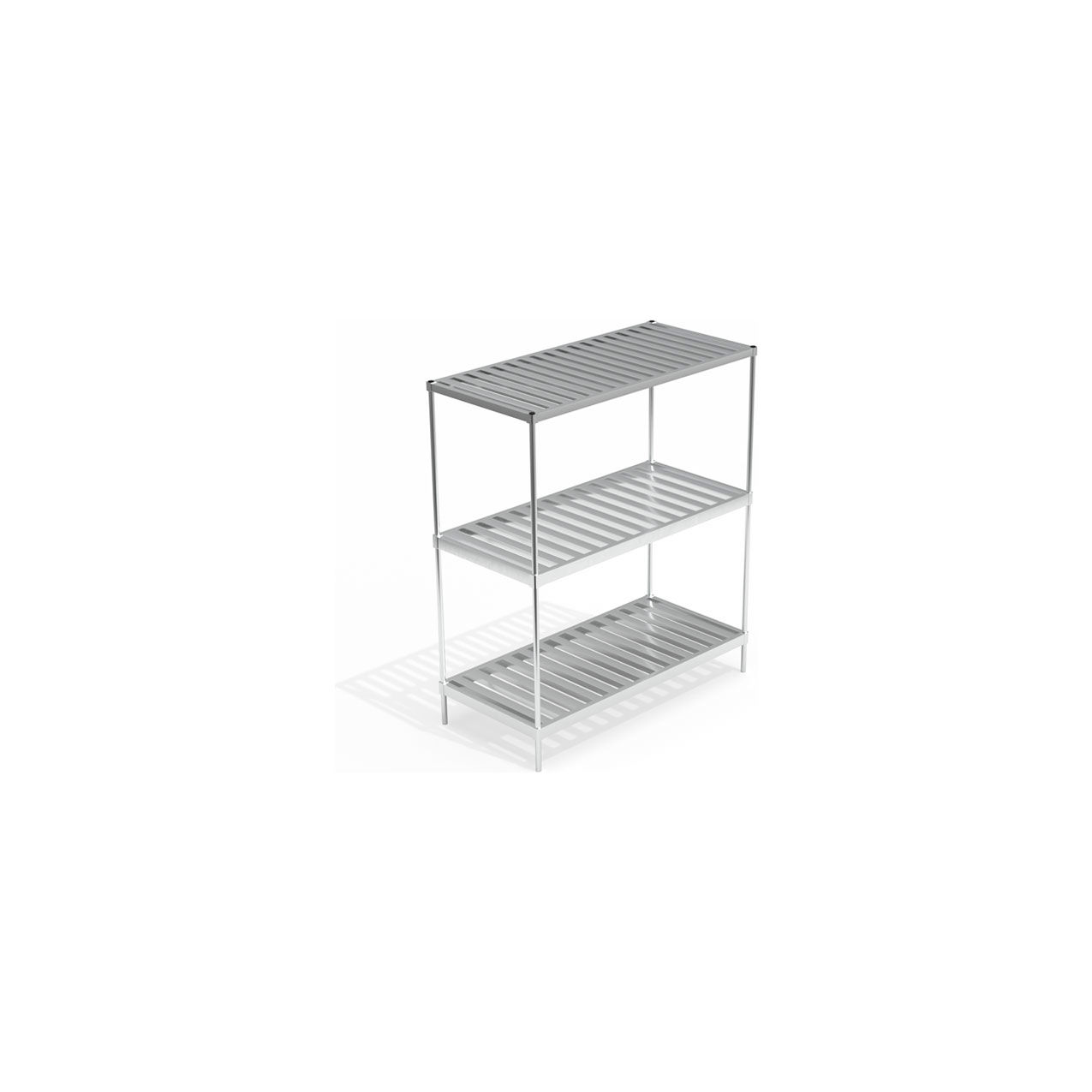 New Age 3 Shelf, Keg Stacker Shelving Unit Kit, Double Deep, Starter, 72"W x 34"D x 84"H
