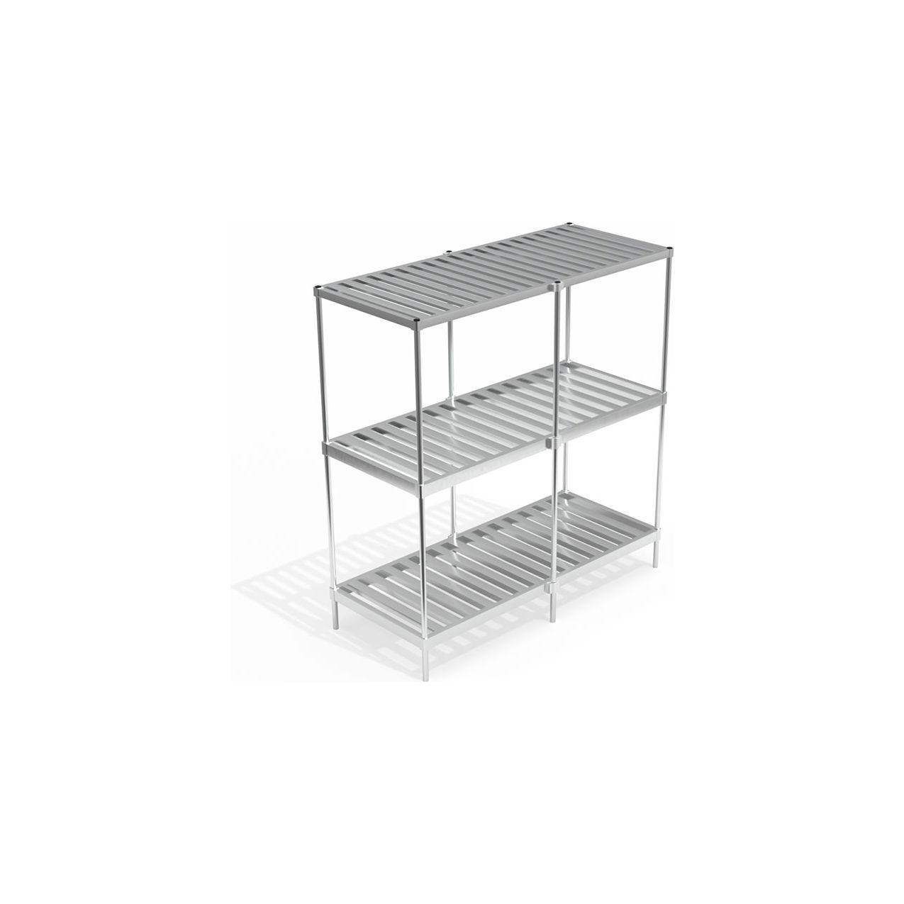 3 Shelf, Keg Stacker Shelving Unit Kit, Double Deep, Starter, 80"W x 36-3/4"D x 84"H