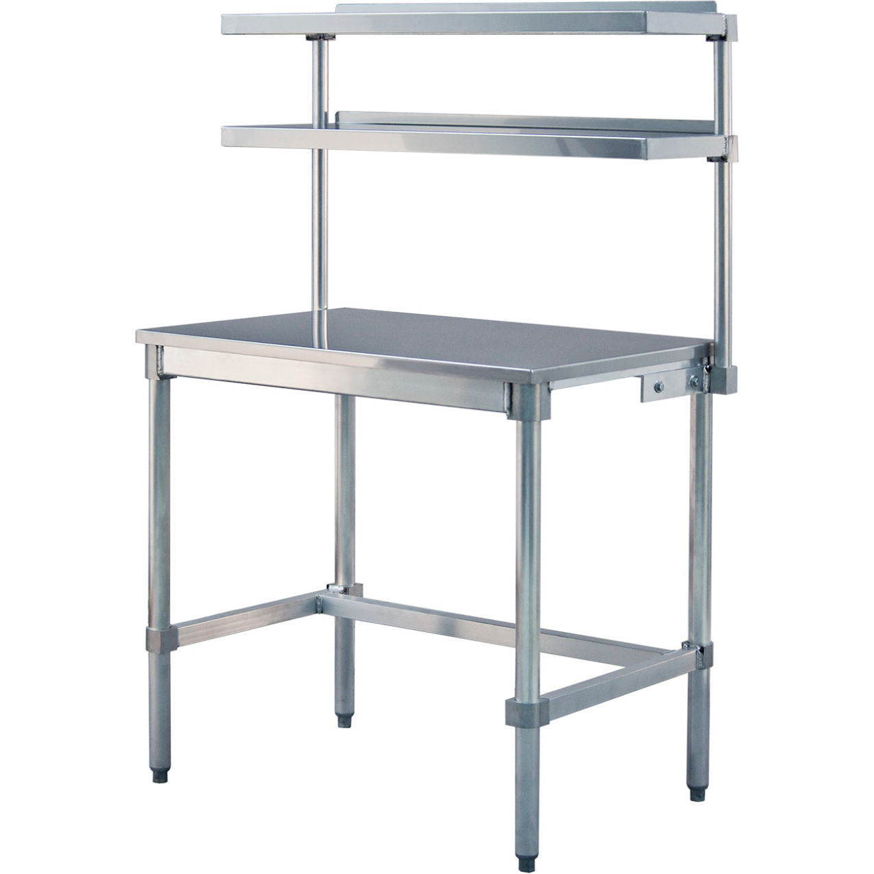 Adjustable Knock Down Table & 2 Cantilever Overshelves, 52"W x 24"D x 68-1/2"H