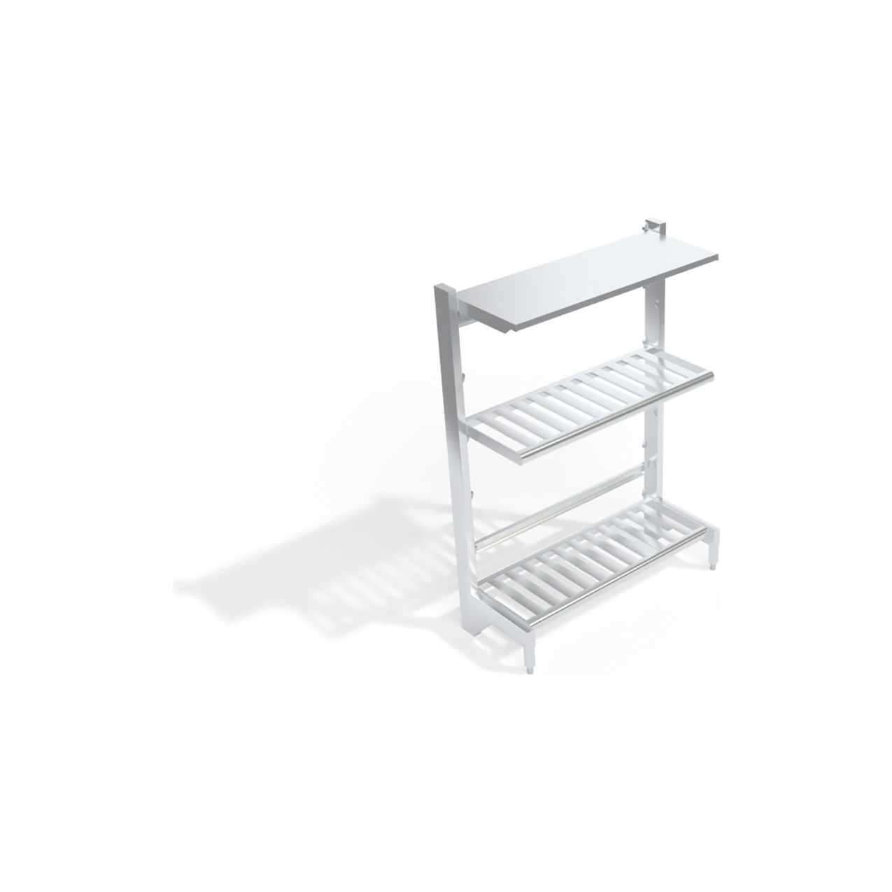T-Bar & Solid Reinforced Cantilever Shelving Unit, 3 Shelves, 50-3/4"W x 21"D x 72-1/4"H