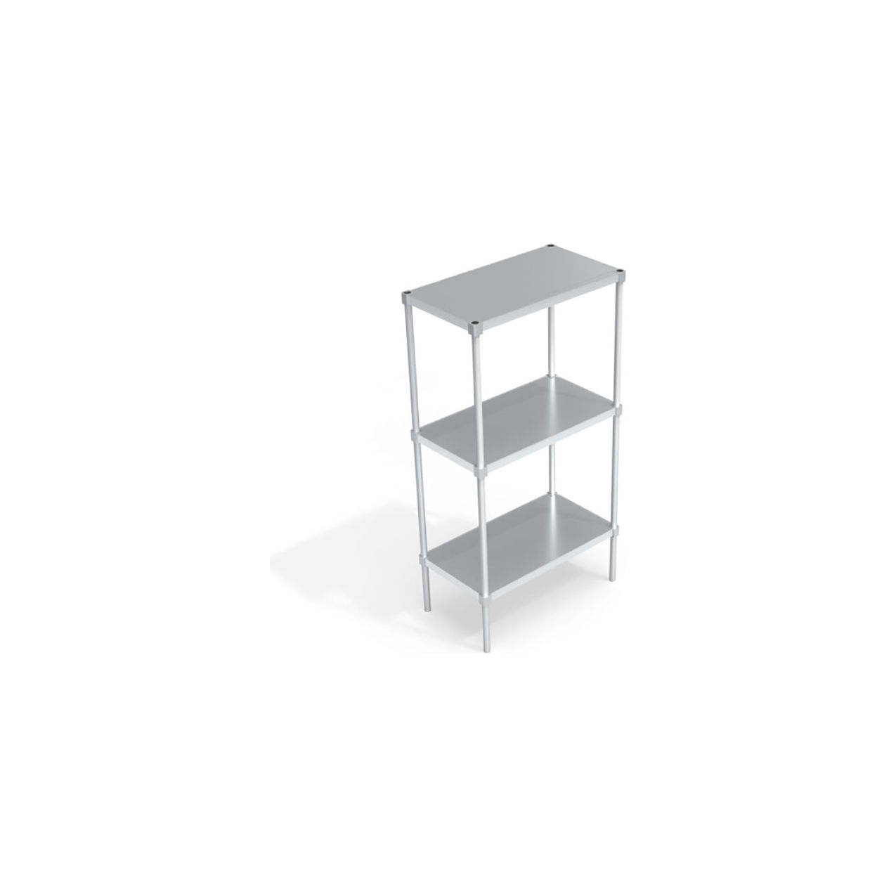Standard Solid Adjustable Aluminum Shelving Unit, 3 Shelves, 42"W x 20"D x 68"H