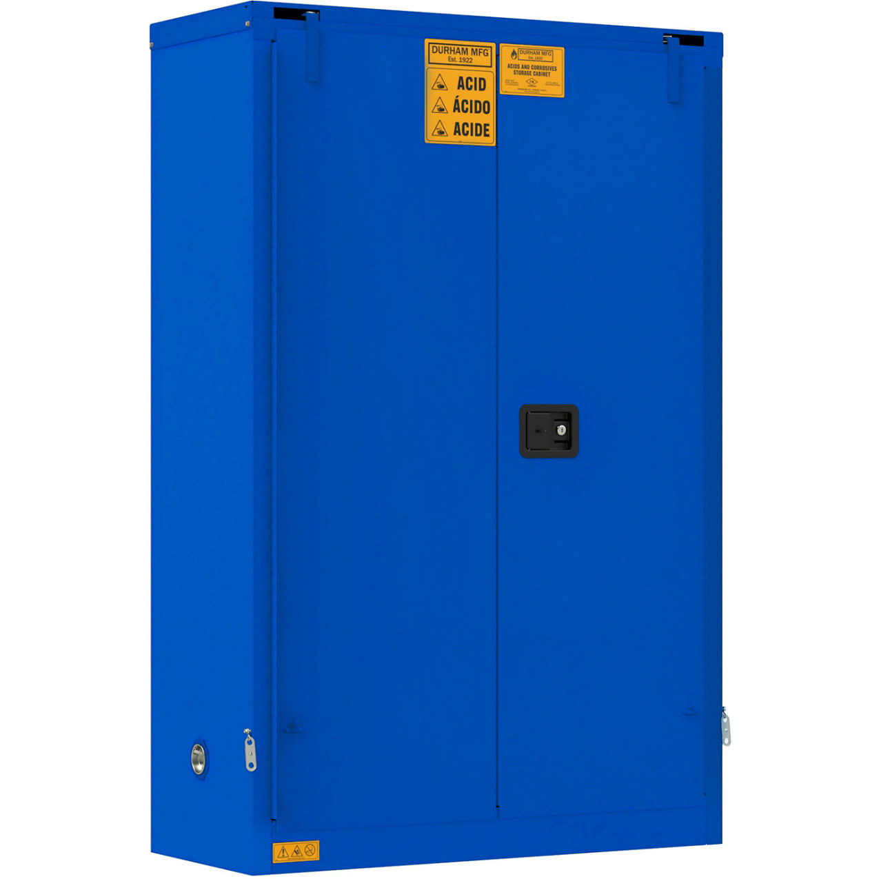 Corrosive Storage Cabinet, Self Close, 45 Gallon Capacity, 43" Width x 18" Depth x 66-3/8" Height