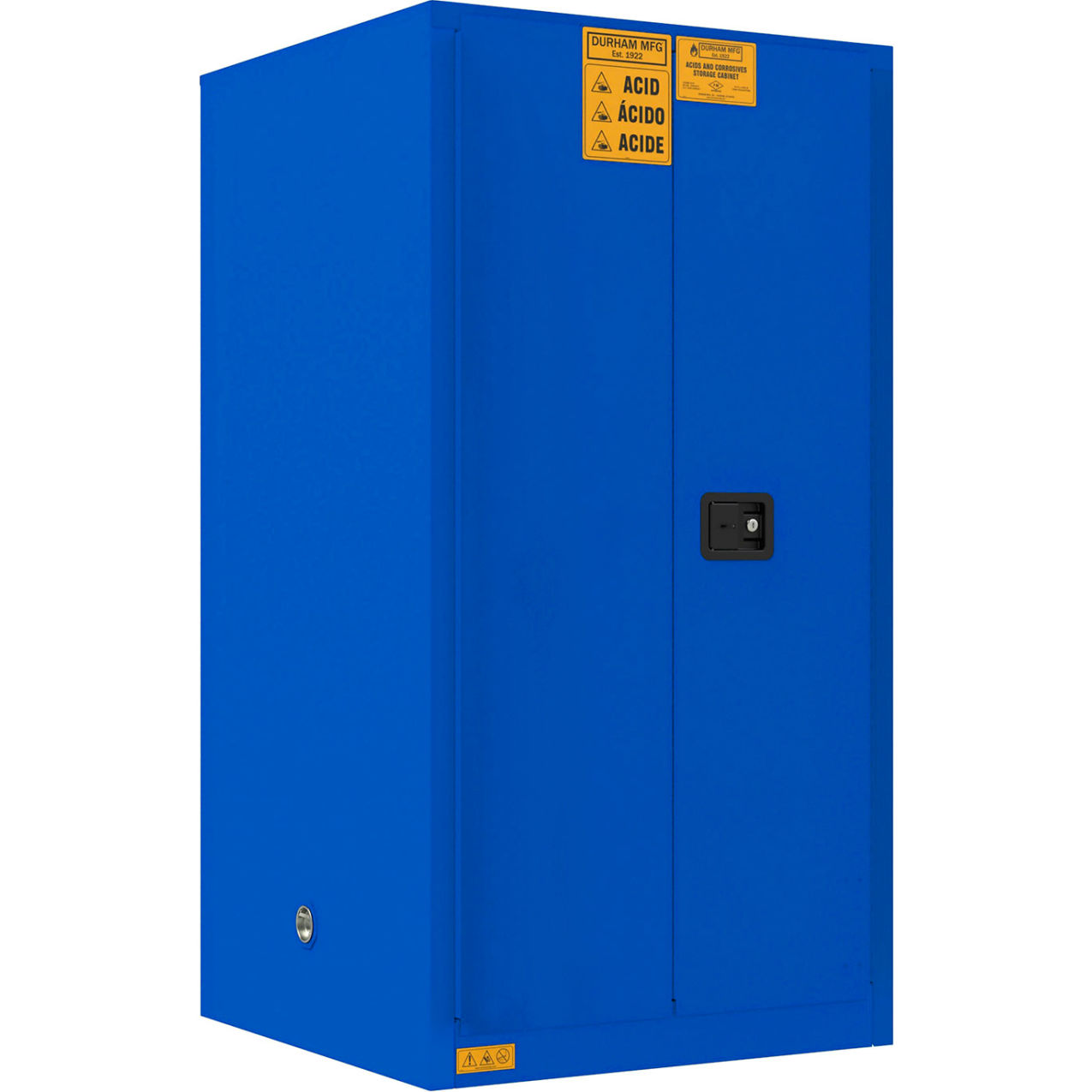 Corrosive Storage Cabinet, Manual Close, 60 Gallon Capacity, 34"W x 34"D x 65"H