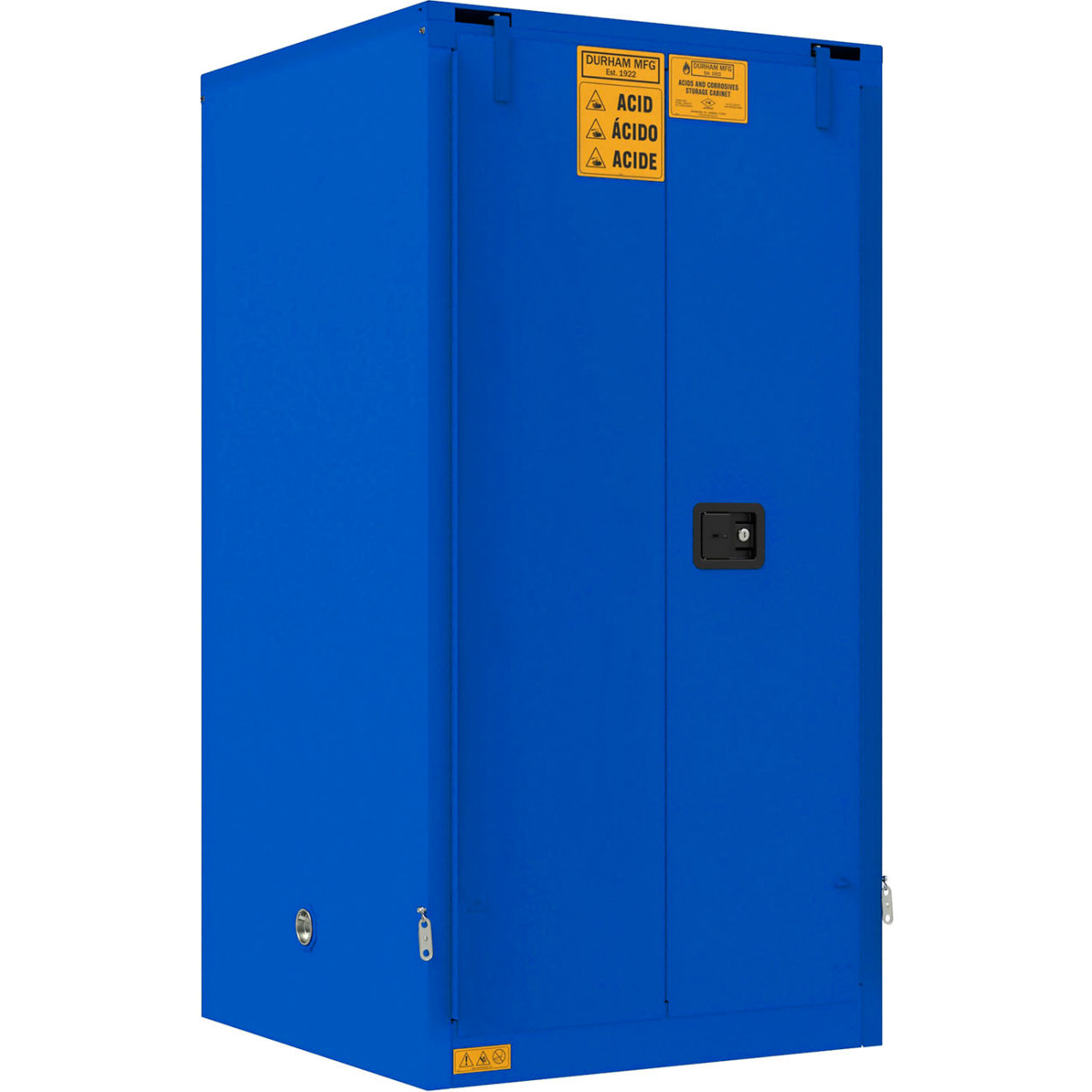 Corrosive Storage Cabinet, Self Close, 60 Gallon Capacity, 34"W x 34"D x 66-3/8"H