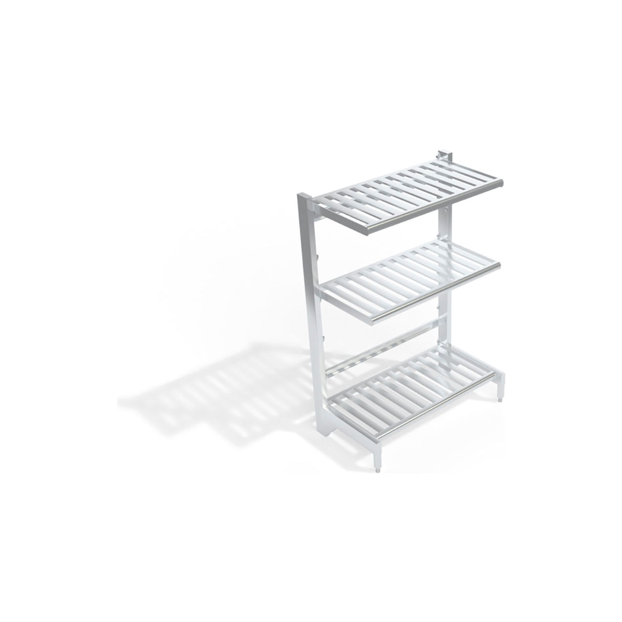 New Age T-Bar Cantilever Aluminum Shelving Unit, 3 Shelves, 50-3/4"W x 27"D x 72-1/4"H