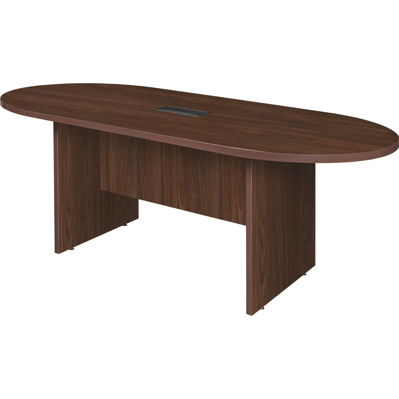 Legacy Racetrack Conference Table with Charging Port, 71"L x 35"W x 29"H, Neo Walnut