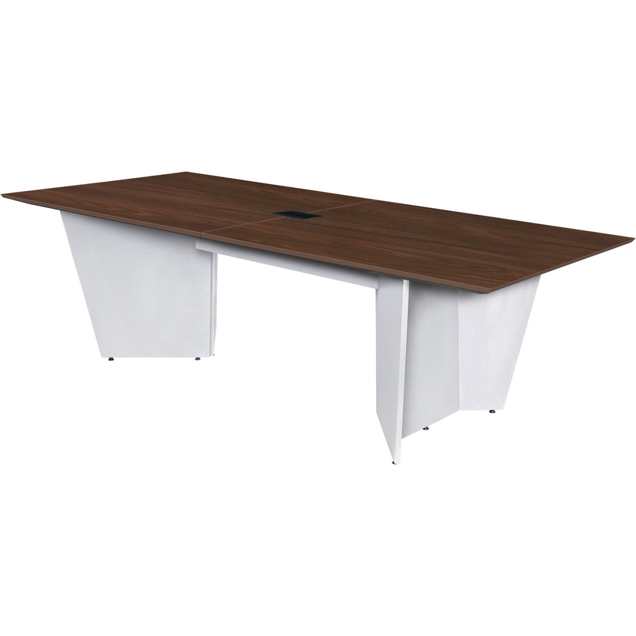 Conference Table with Power Data Grommet, 96"L x 48"W x 29"H, Neo Walnut/White