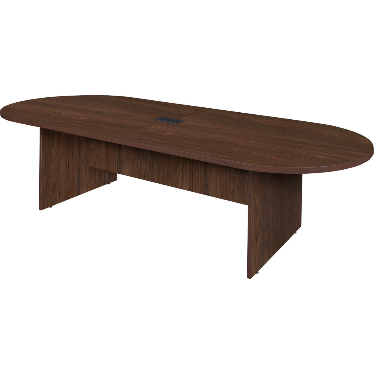 Legacy Racetrack Conference Table with Charging Port, 120"L x 47"W x 29"H, Neo Walnut.