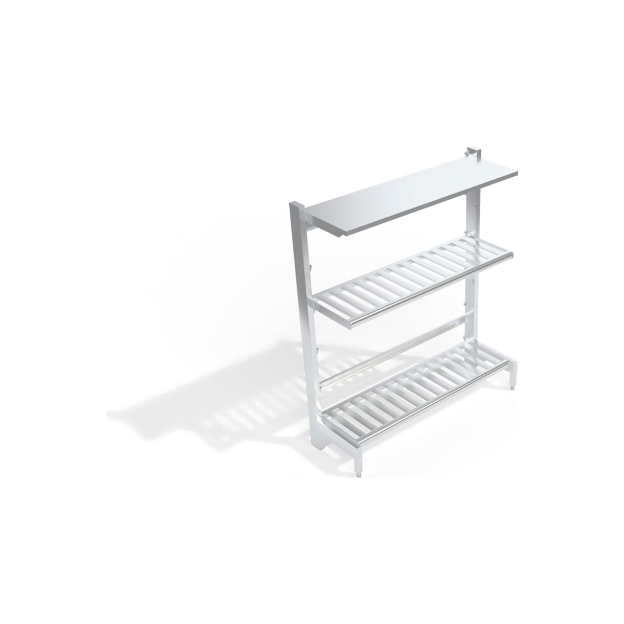T-Bar & Solid Reinforced Cantilever Shelving Unit, 3 Shelves, 62-3/4"W x 21"D x 72-1/4"H