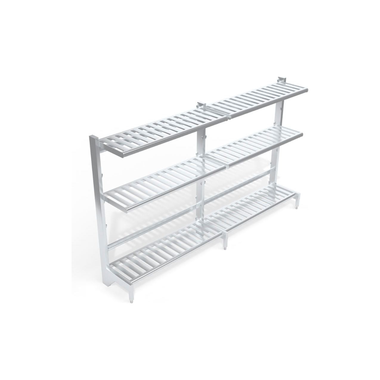 T-Bar Cantilever Shelving Unit, 6 Shelves, 18" x 60" Shelf Size, 122-3/4"W x 27"D x 72-1/4"H