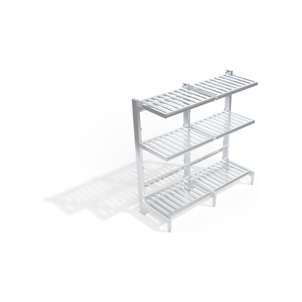 New Age T-Bar Cantilever Shelving Unit, 6 Shelves, 24" x 36" Shelf Size, 74-3/4"W x 27"D x 72-1/4"H
