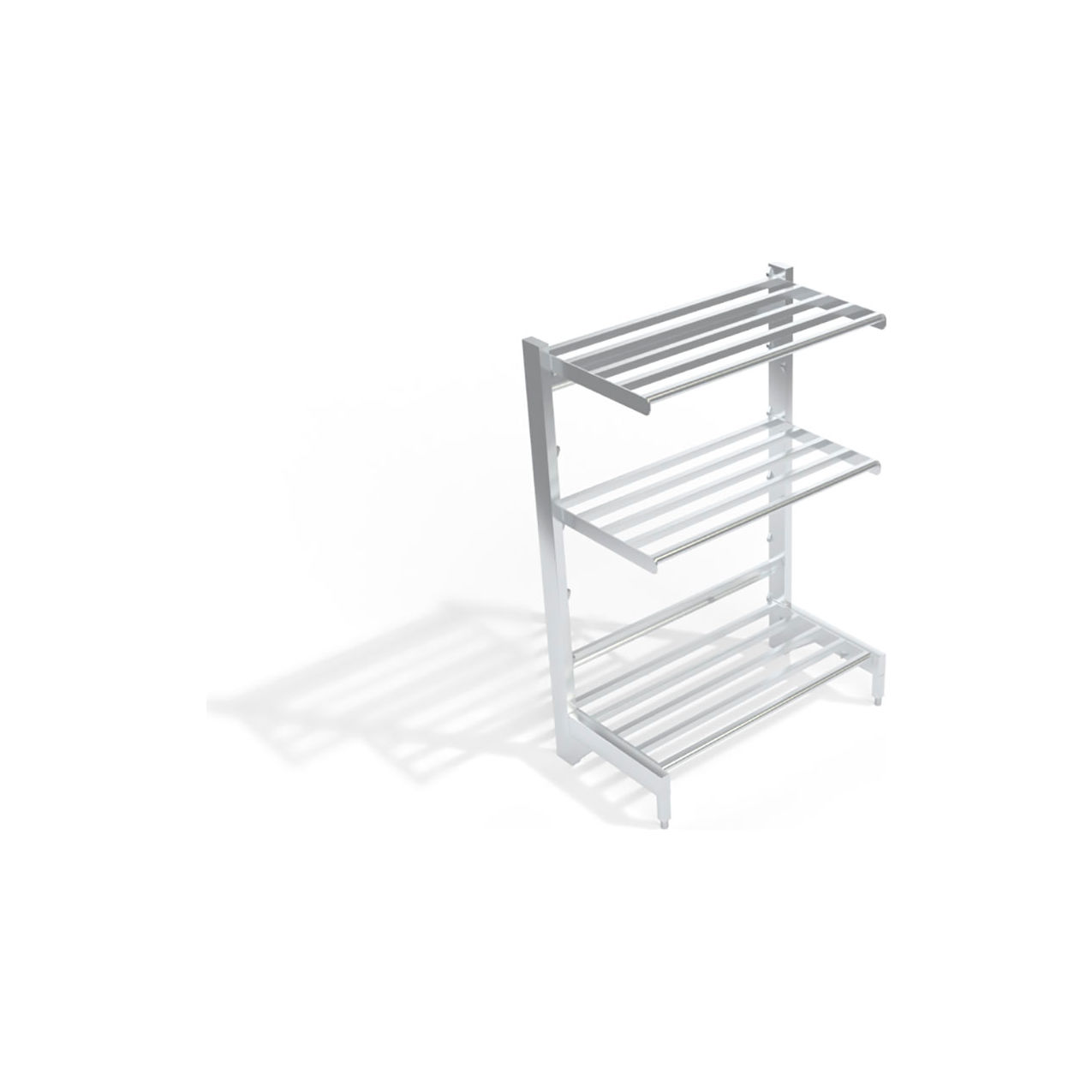 New Age HD-Bar Cantilever Aluminum Shelving Unit, 3 Shelves, 50-3/4"W x 21"D x 72-1/4"H