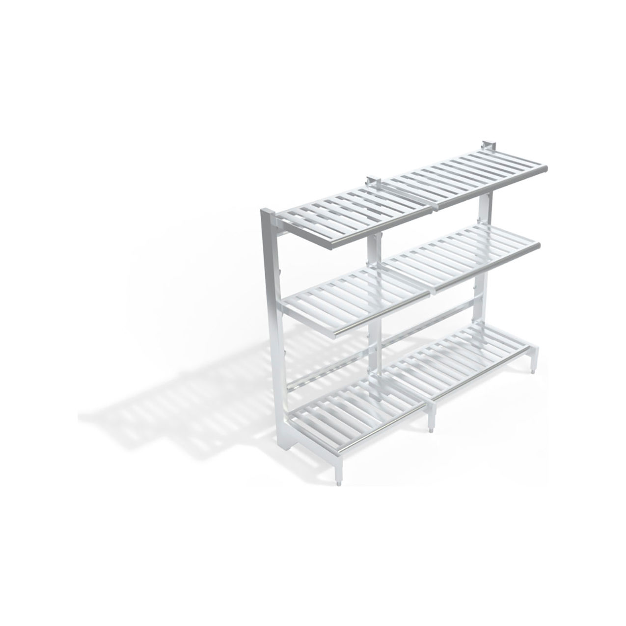 T-Bar Cantilever Aluminum Shelving Unit, 6 Shelves, 86-3/4"W x 27"D x 72-1/4"H