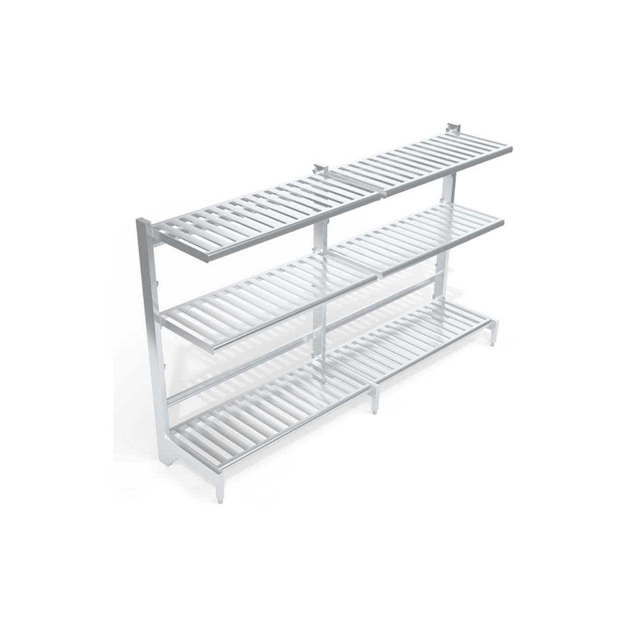 T-Bar Cantilever Shelving Unit, 6 Shelves, 24" x 60" Shelf Size, 122-3/4"W x 27"D x 72-1/4"H