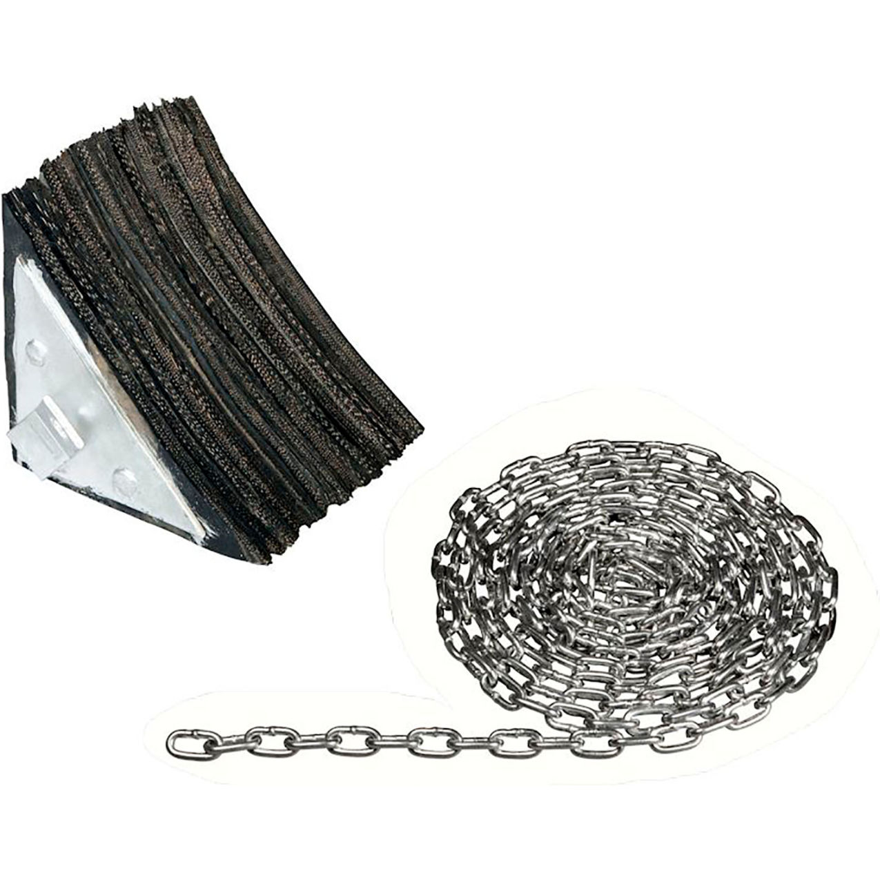 Laminated Wheel Chock with 15' Chain, 13"L x 8"W x 9"H