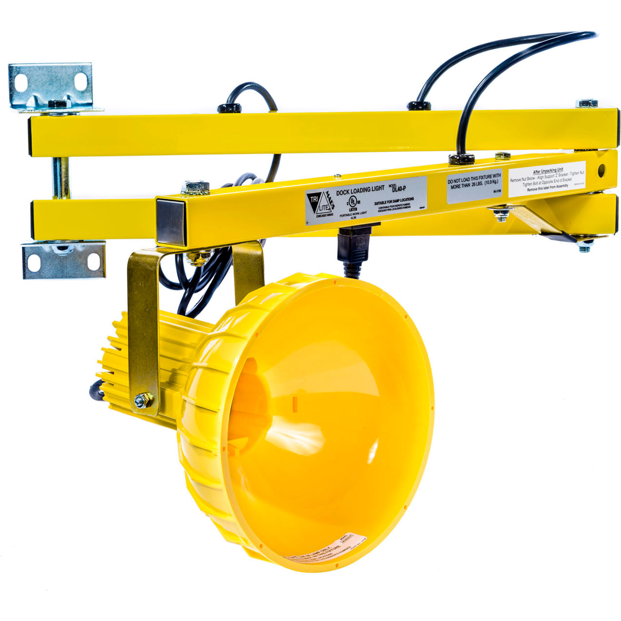 Dock Light 40" Poly Head, No Bulb, 150W