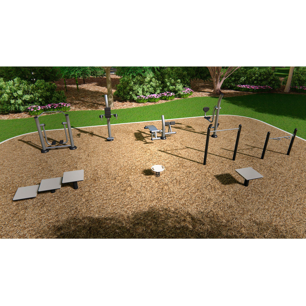 Inground Mounted Endurance Course, Multi-colored