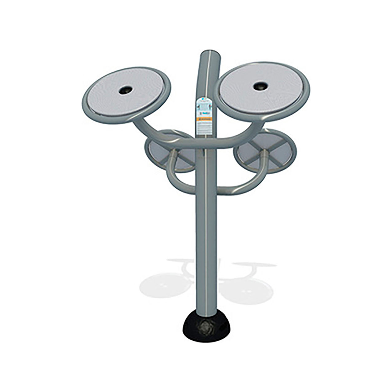 Inground Mounted Accessible Shoulder Rotator, Energy & Strength Wheels, Gray