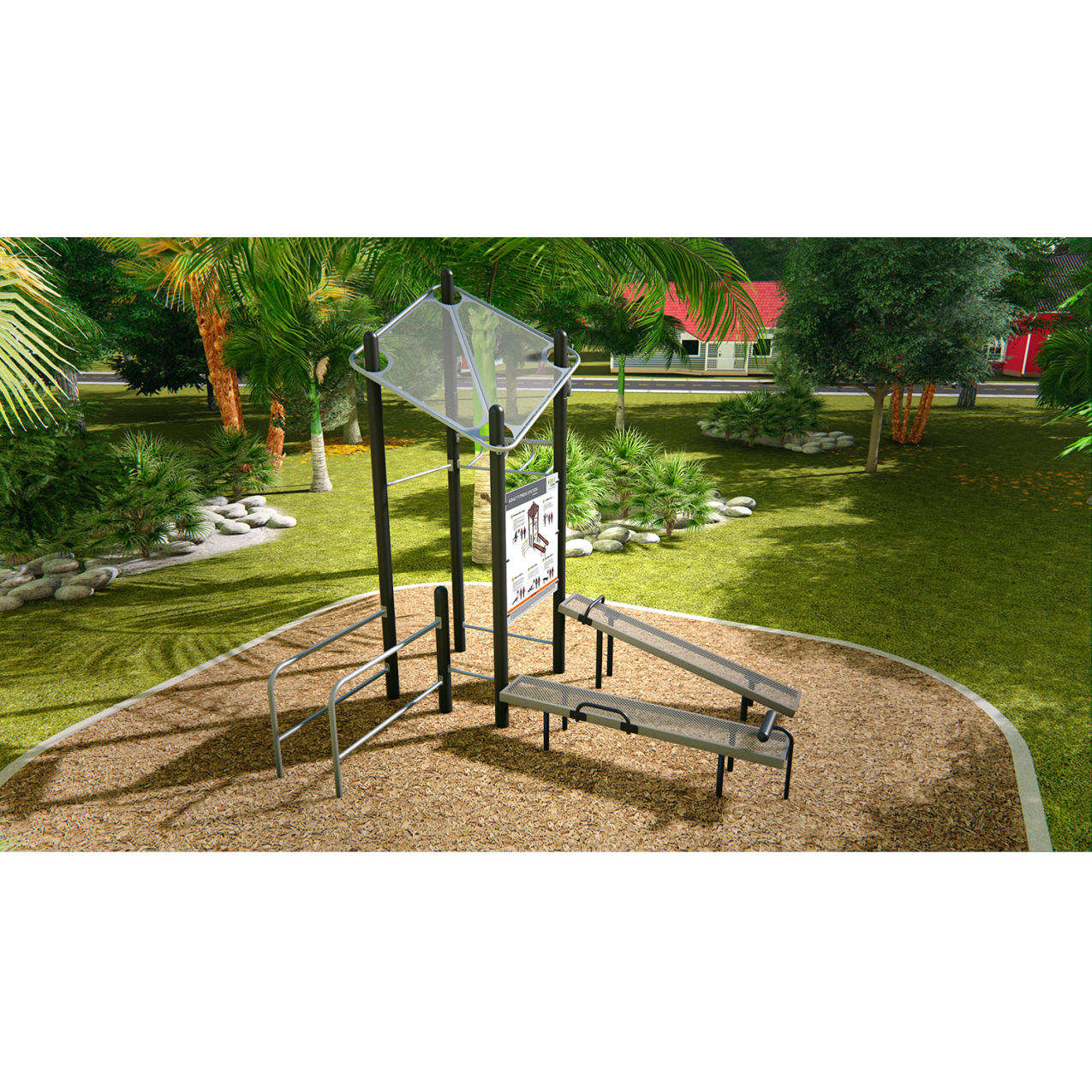 ActionFit Inground Mounted Compact Course, Multi-colored