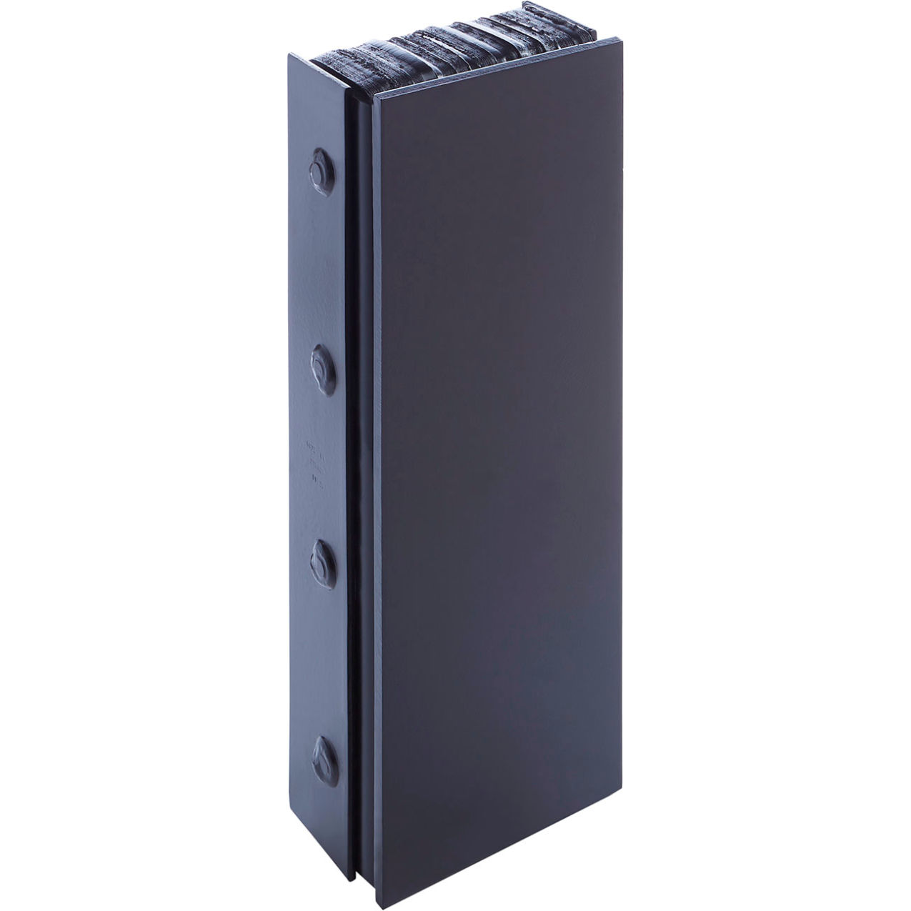 Steel Faced Dock Bumper, Rectangular, 7-1/2"W x 20"H, 4" Projection, Black