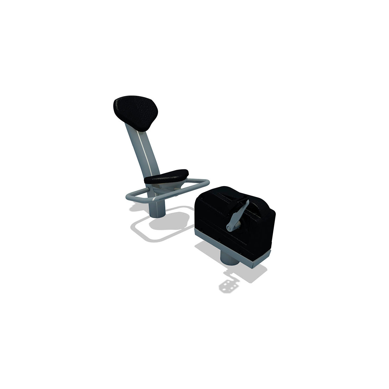Surface Mounted Recumbent Cycle, Black
