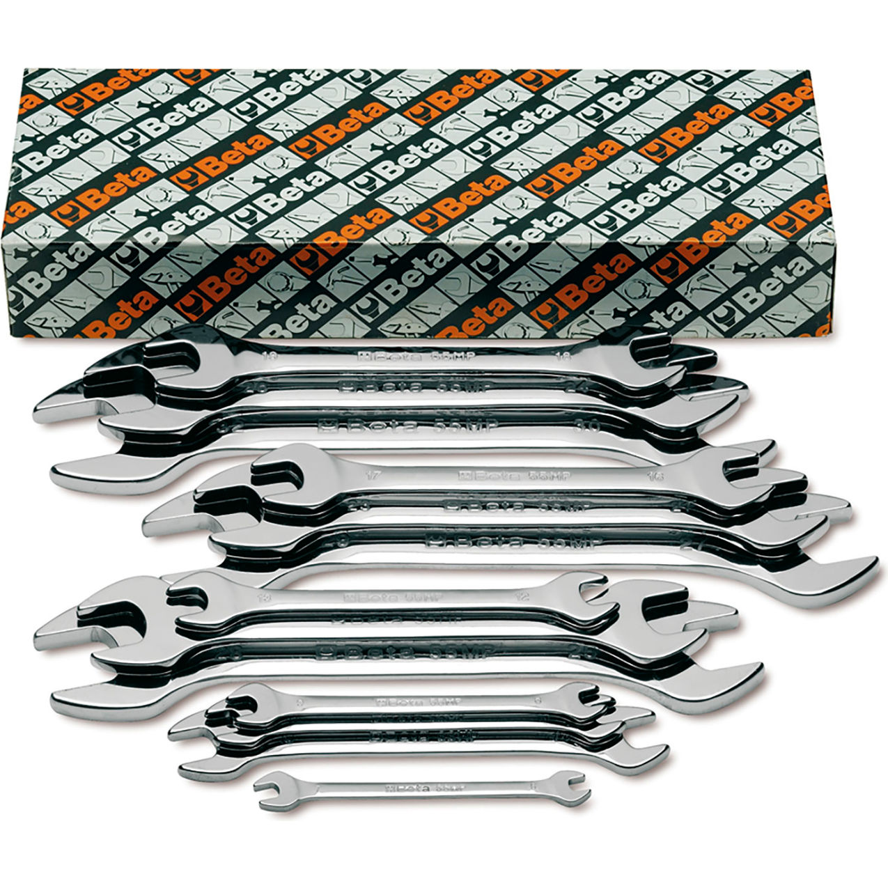 Double End Open End Wrenches, Metric, 6 x 7mm, 30 x 32mm, Set of 13