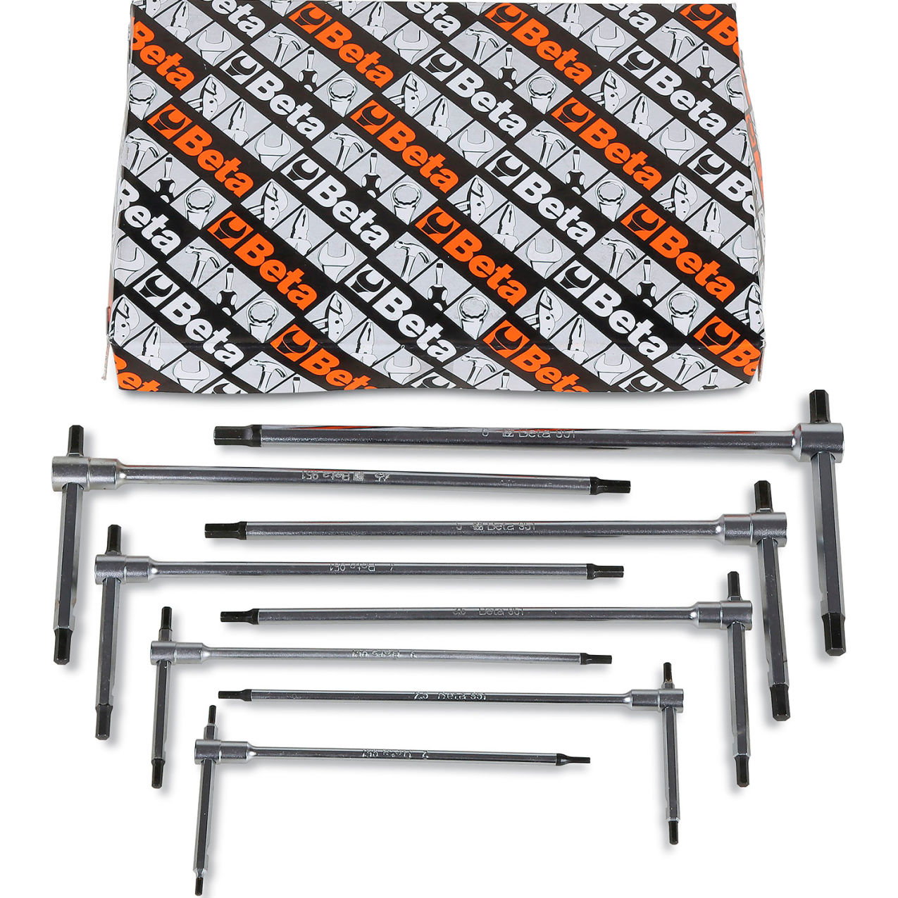 8 Piece Metric Sliding T-Handle Hex Key Allen Wrench Set