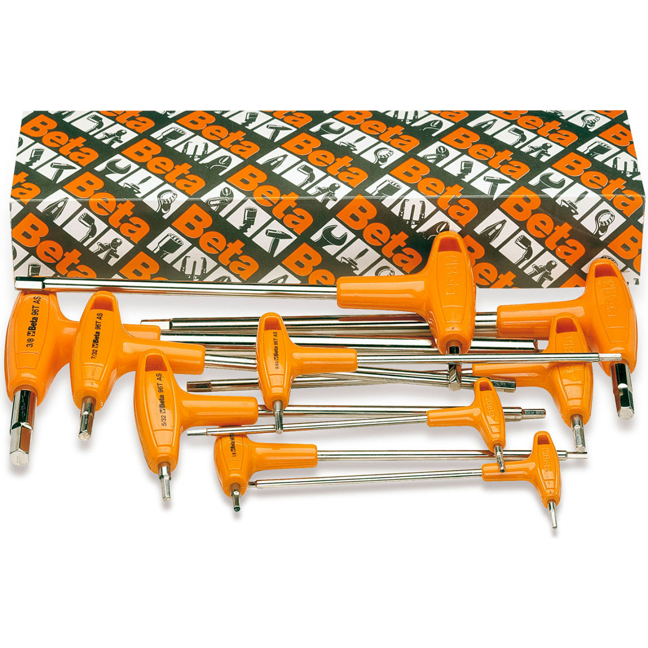 10 Piece SAE Hex Key Wrench Set with High Torque T-Handles