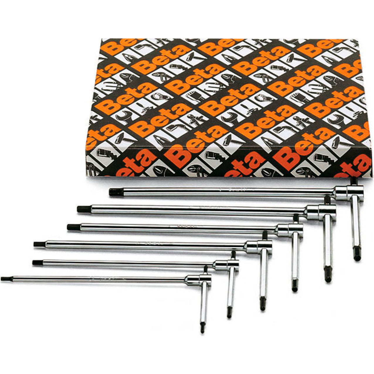 6 Piece SAE Sliding T-Handle Hex Key Allen Wrench Set