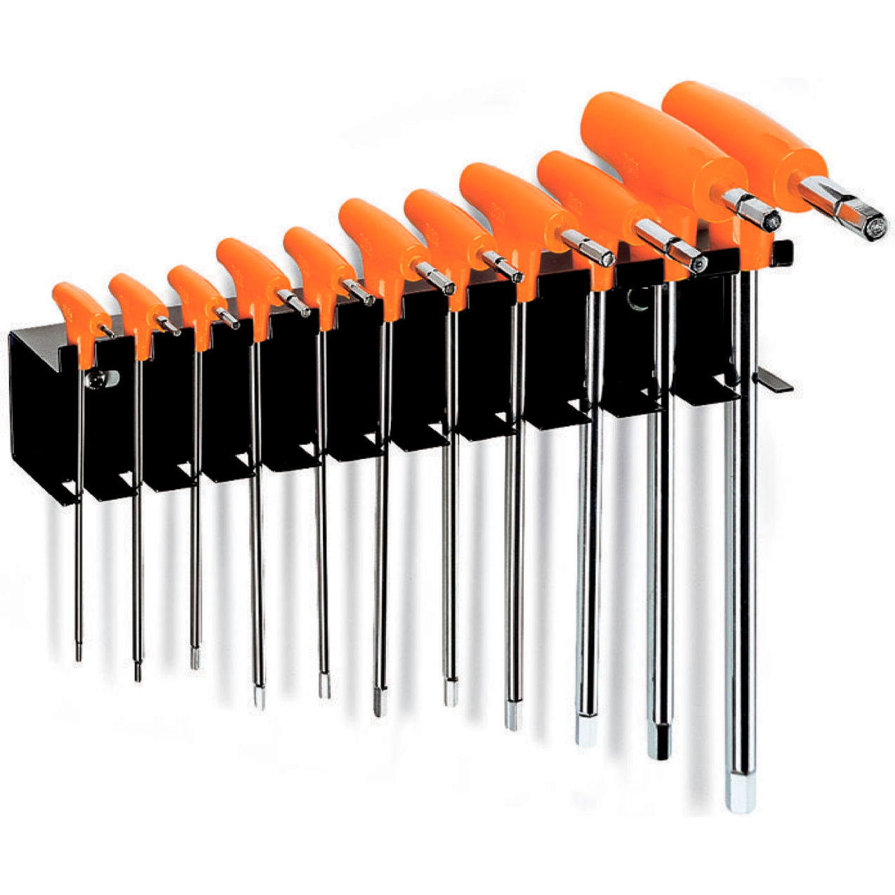 11 Piece Metric High Torque T-Handle Hex Key Wrench Set, 14"L