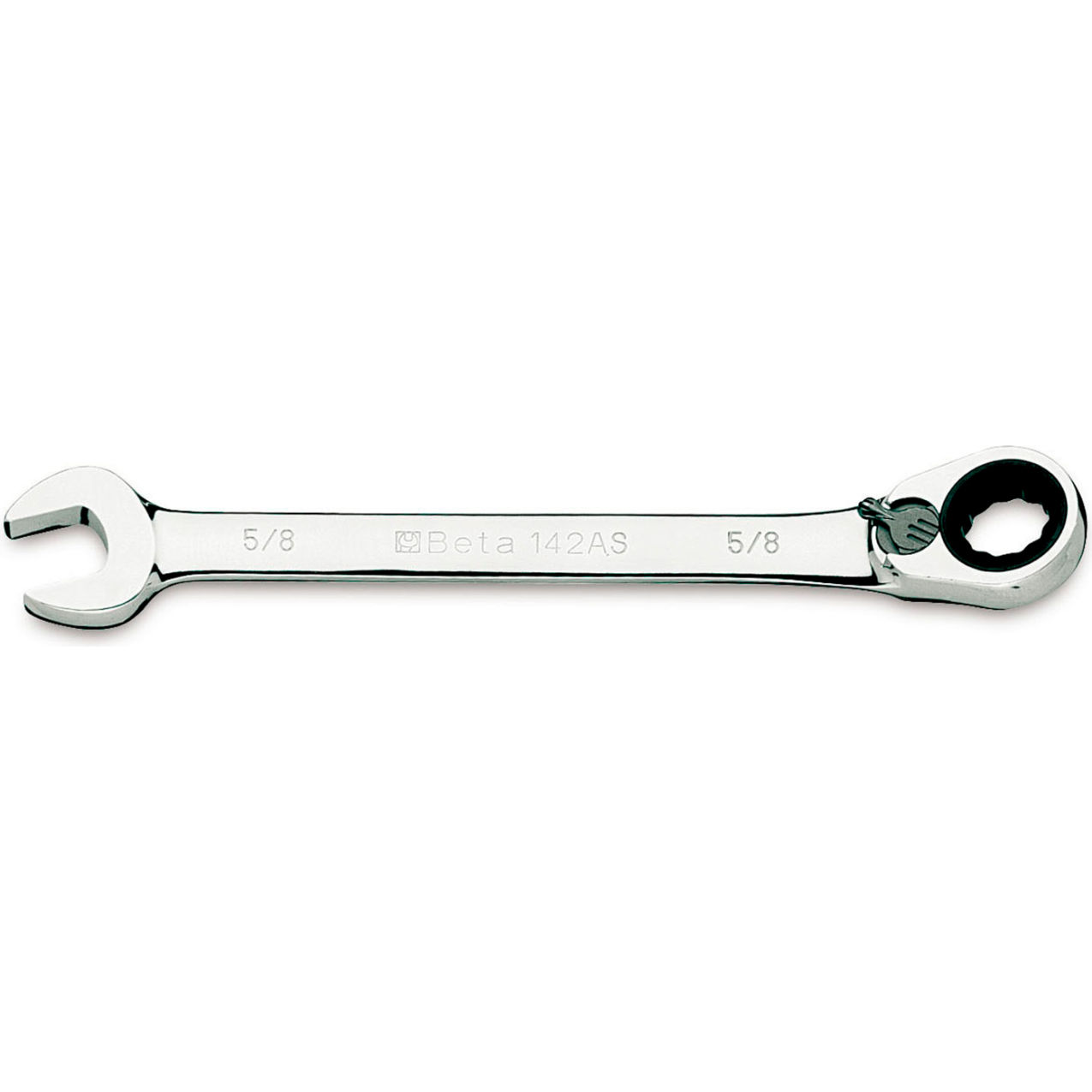 3/8" 12-Point Reversible Ratcheting Combination Wrench, Silver.