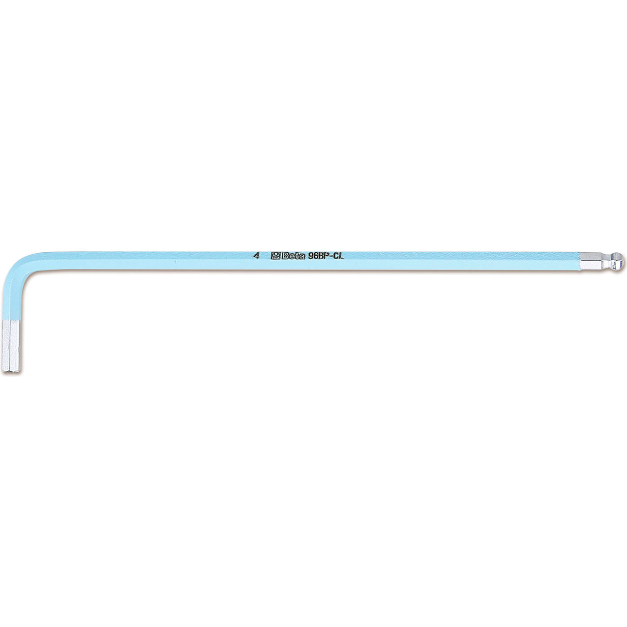 Ball End Hex Key Color Coded, 4mm, Light Blue